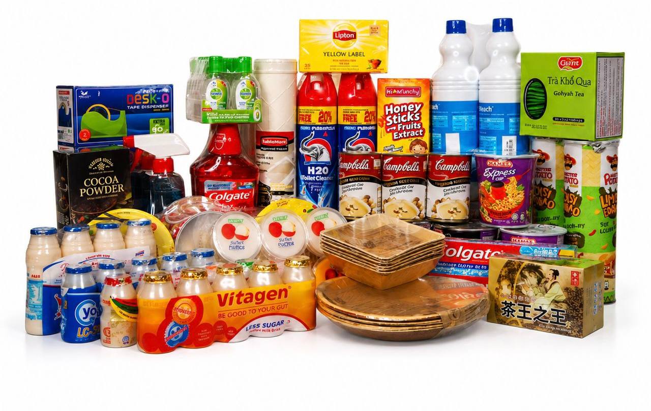 Range of products packed with Super Poly films and pouches